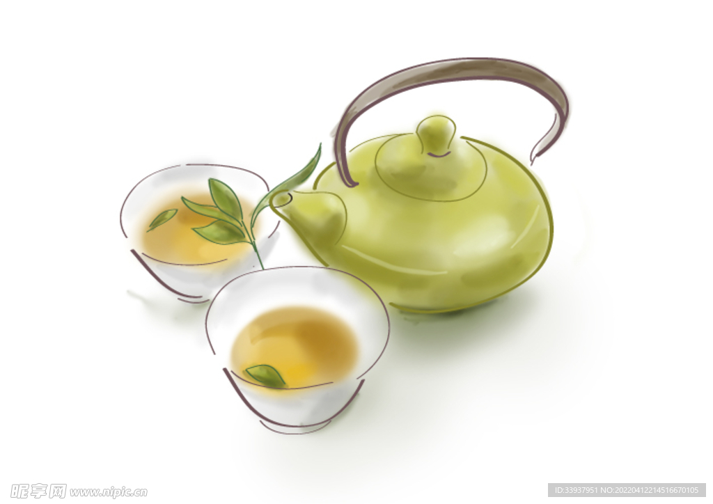 卡通茶壶茶杯