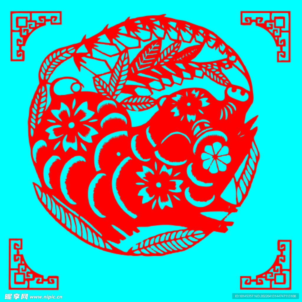 猪剪纸