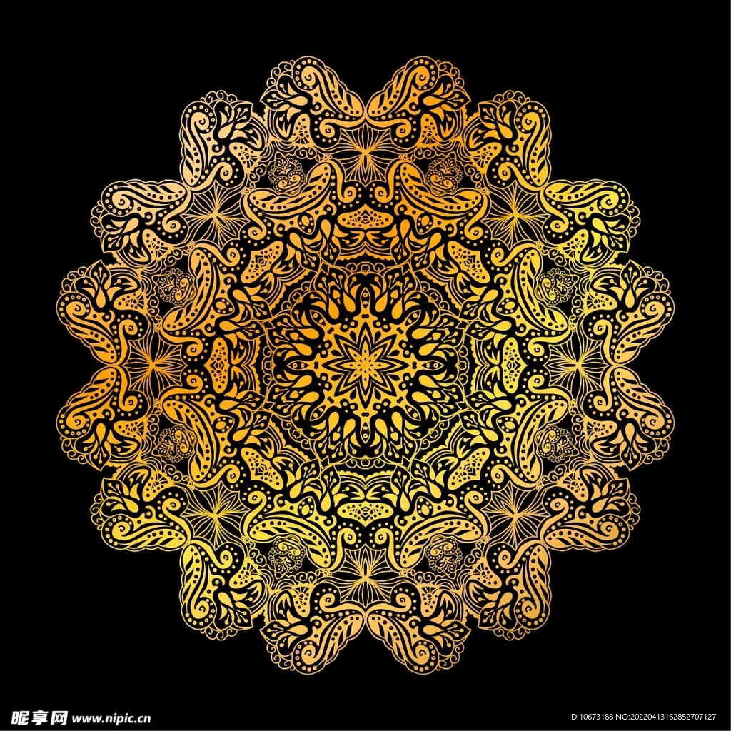 金色古典花纹