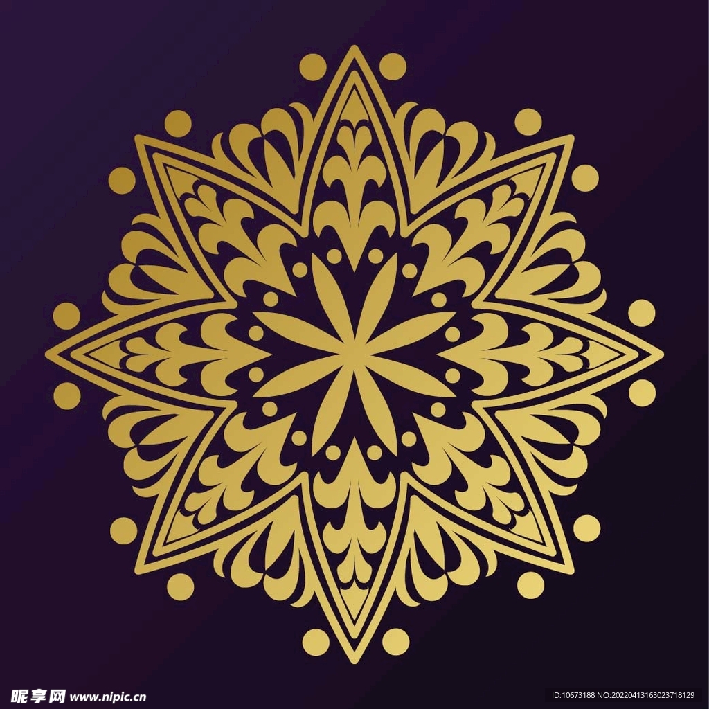 金色古典花纹 