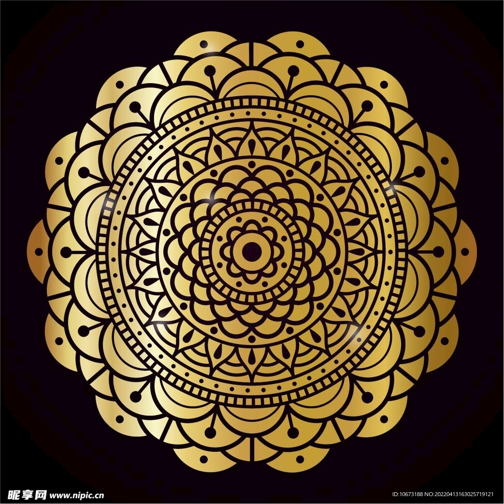 金色古典花纹 