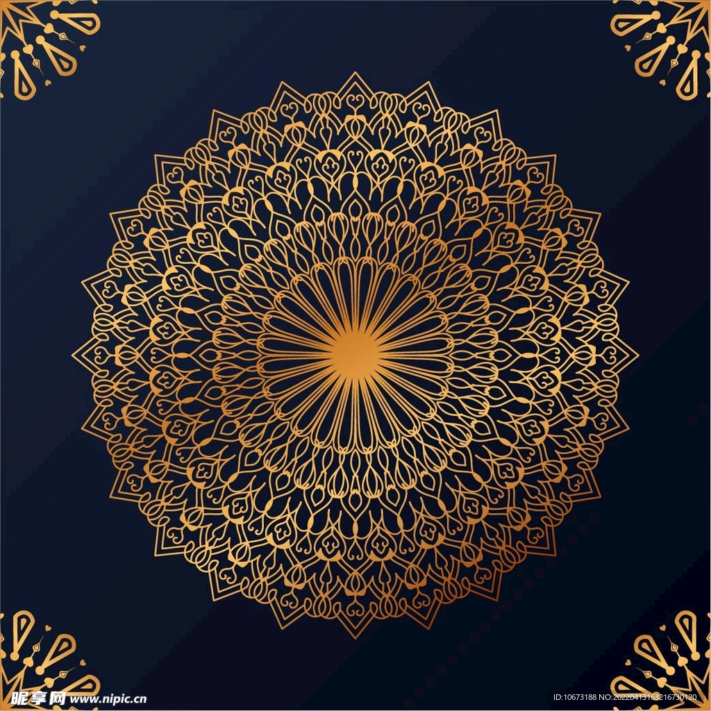 金色古典花纹 