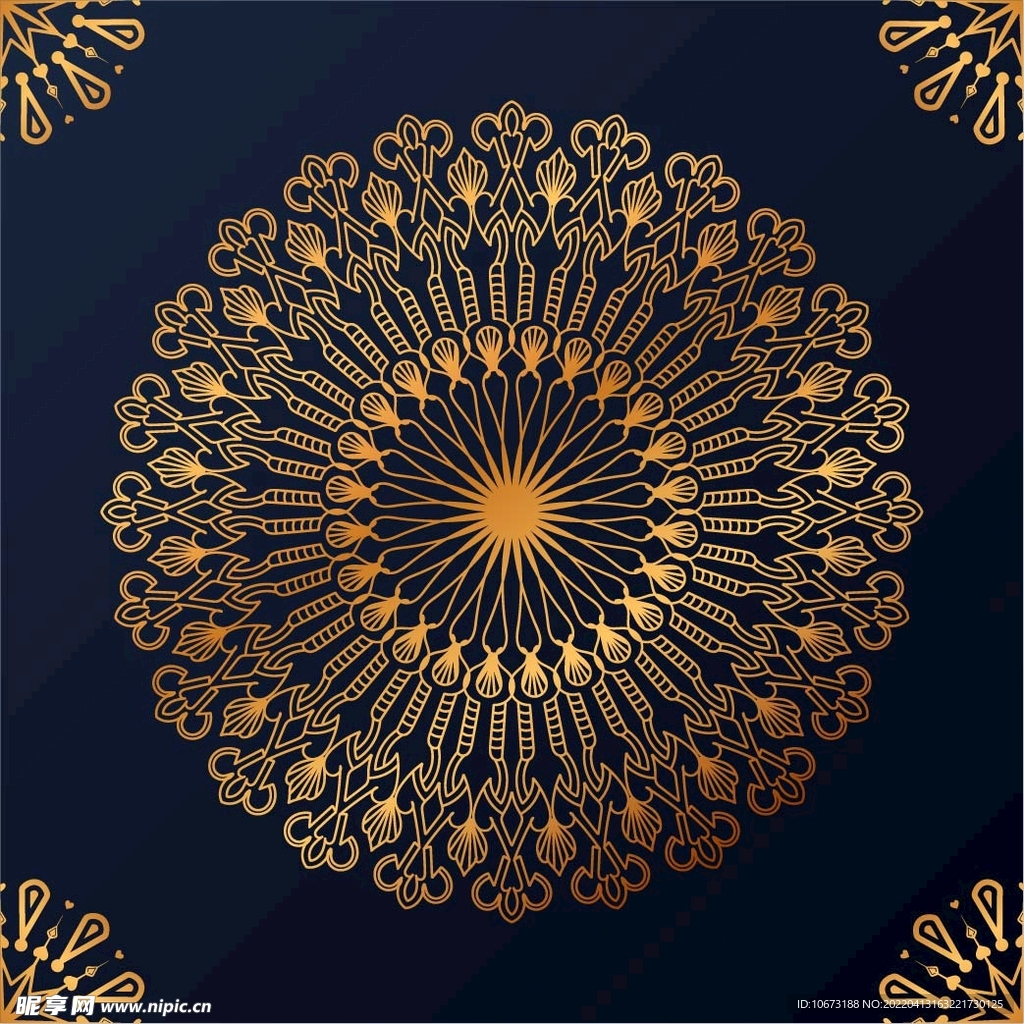 金色古典花纹 