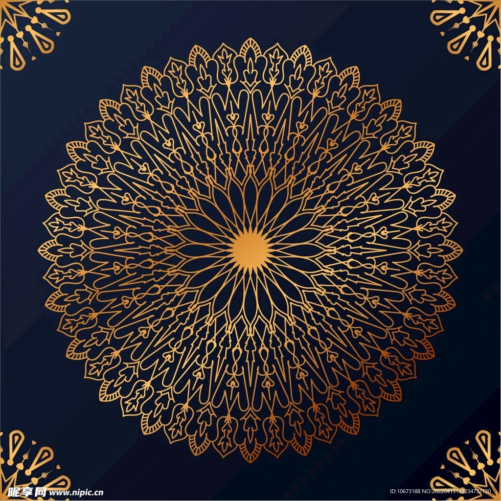 金色古典花纹 