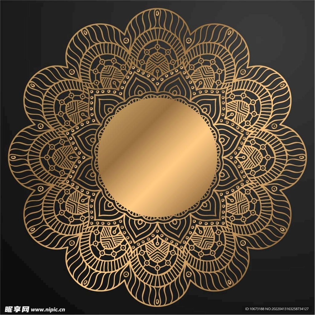 金色古典花纹 
