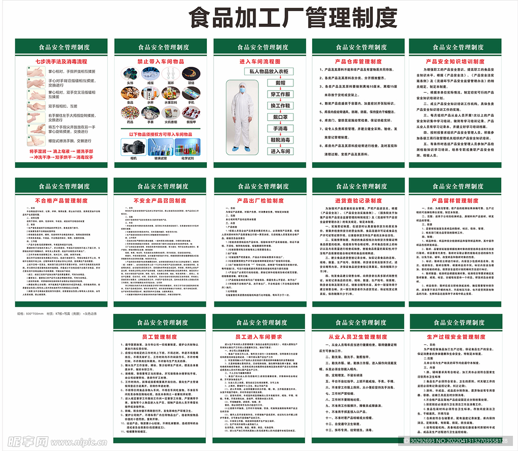 食品加工管理制度牌