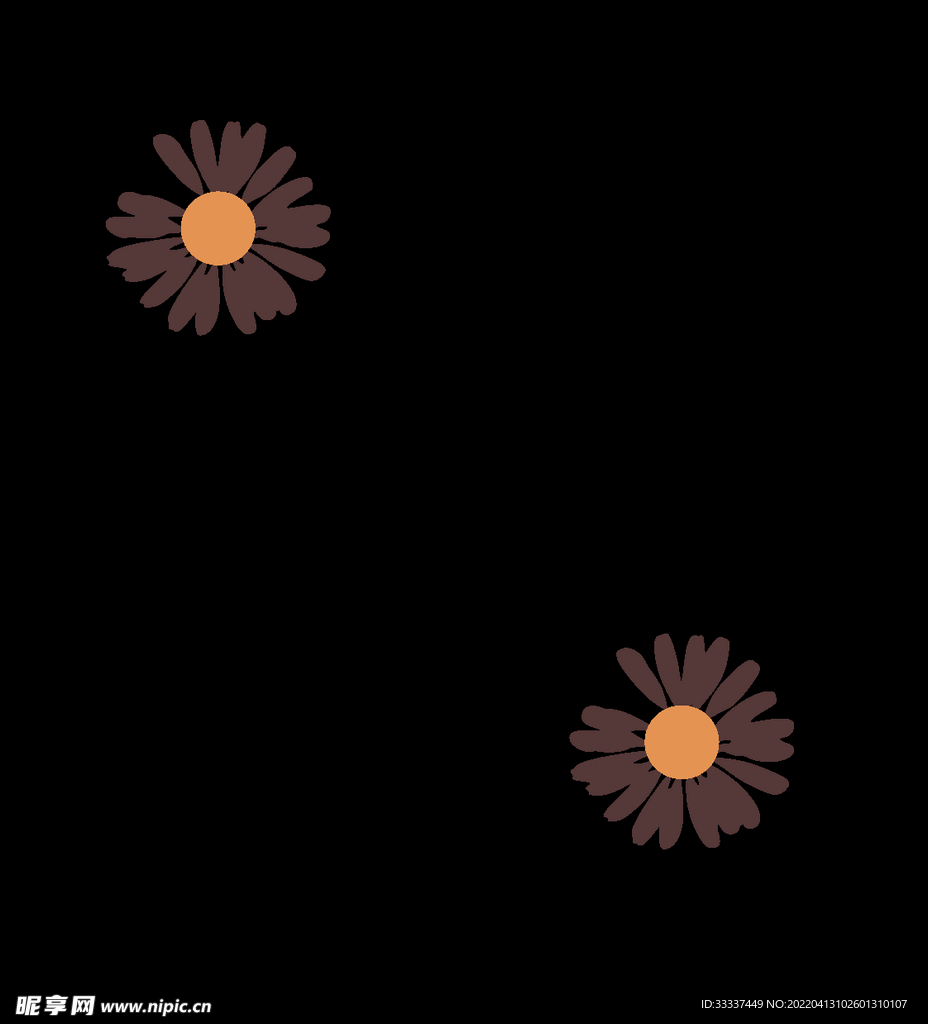 黑底菊花