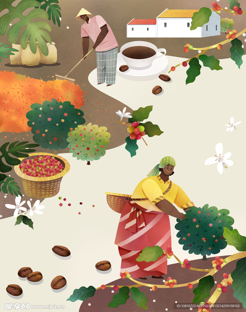 扁平旅游插画