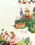 扁平旅游插画
