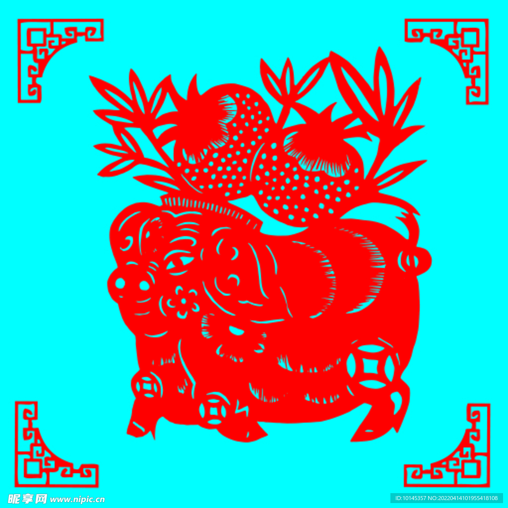 猪剪纸