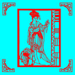 仕女剪纸