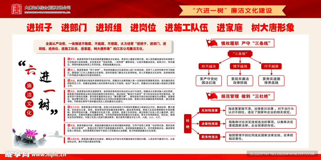 廉洁文化 慎权履职 企业展板