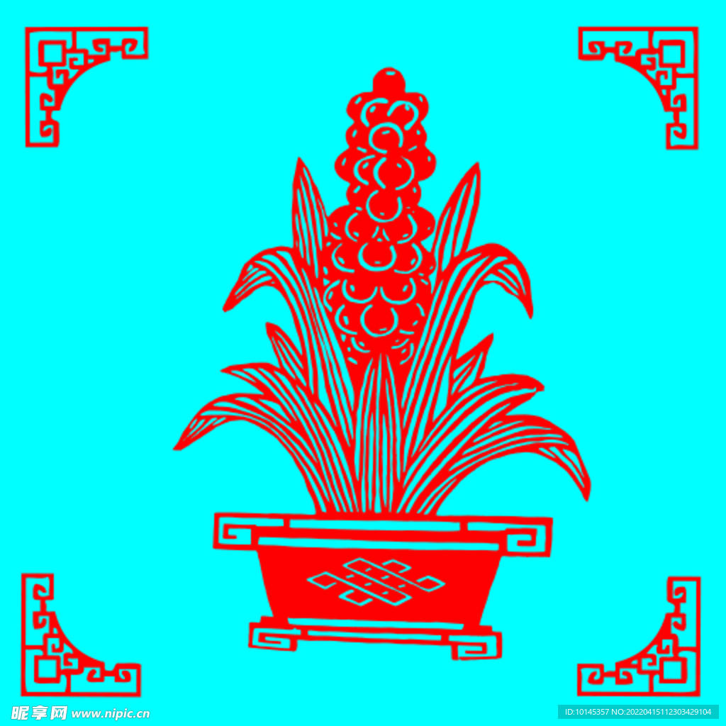 盆栽剪纸