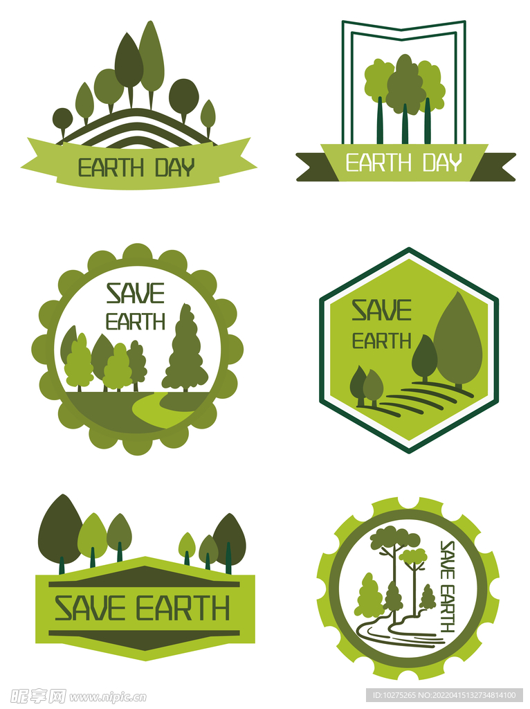 绿色环保树木图标
