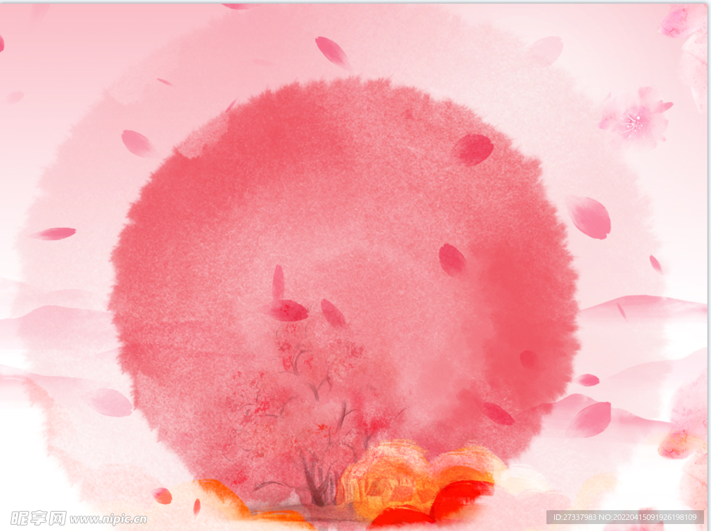 粉色桃花背景