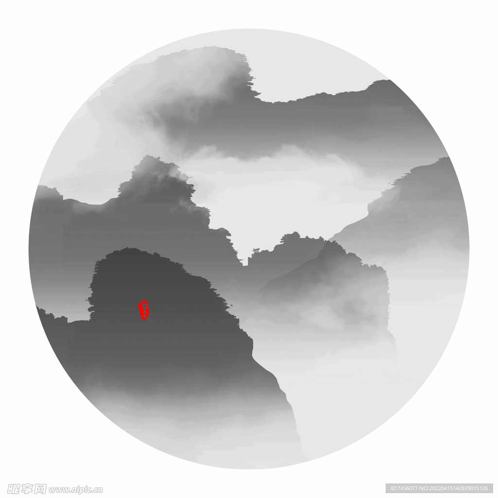 高清水墨山脉艺术挂画