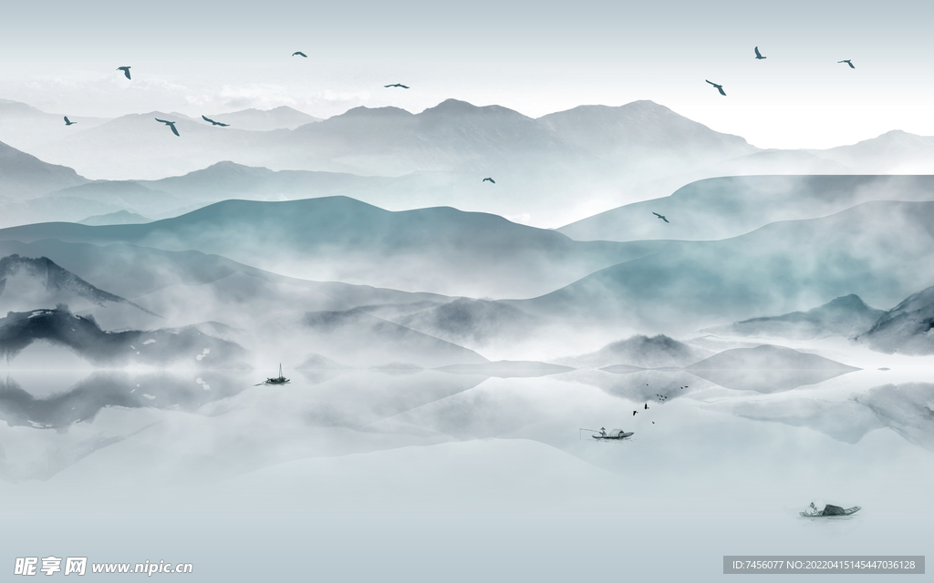 水墨山水画装饰画