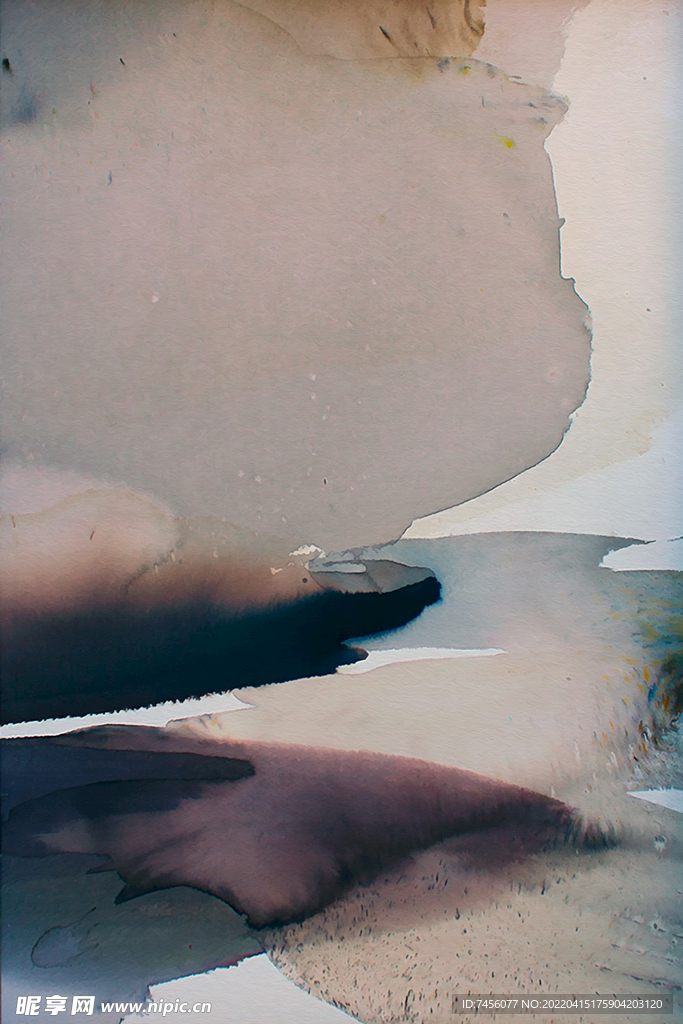 高清水墨湖泊美景图片