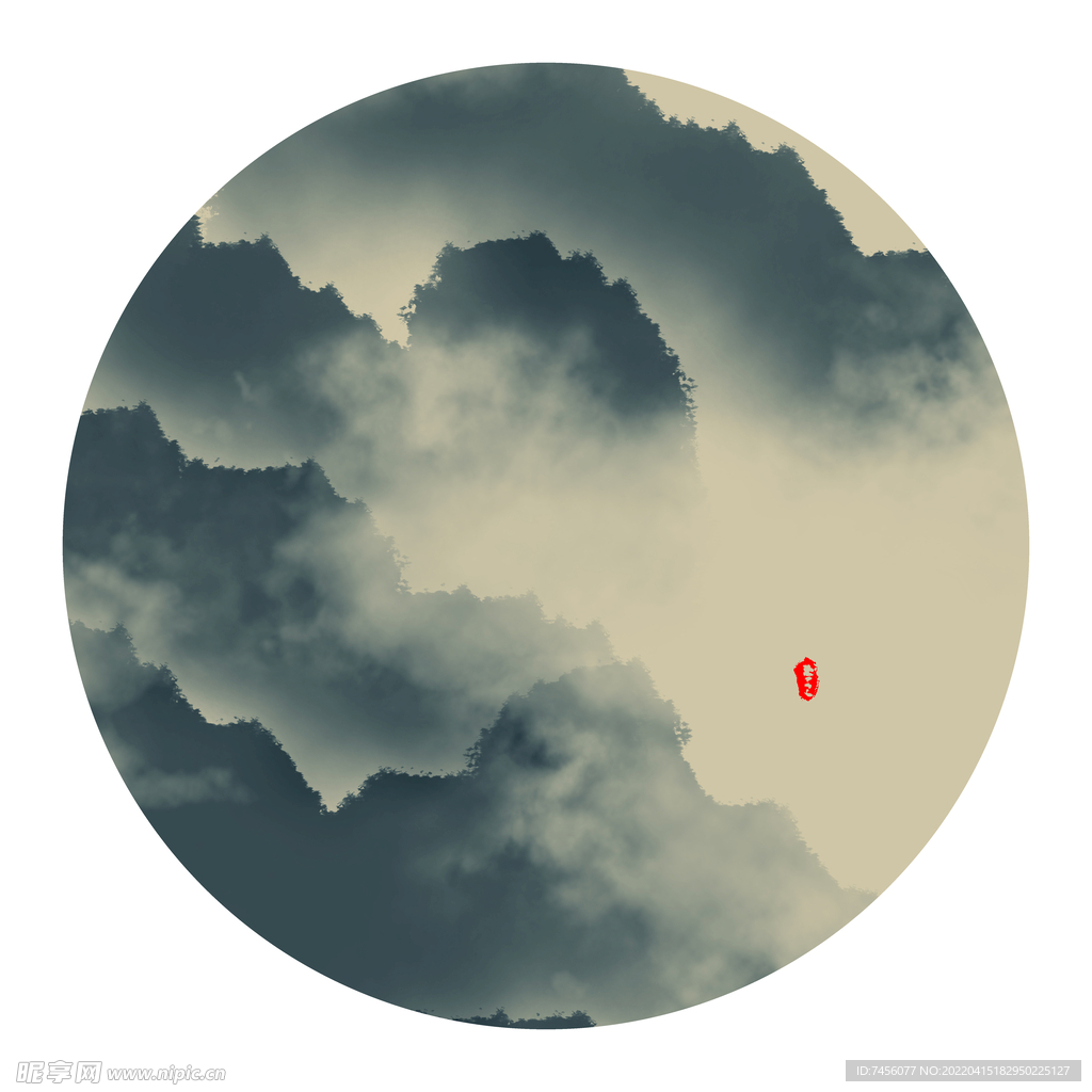 唯美水墨山脉艺术挂画