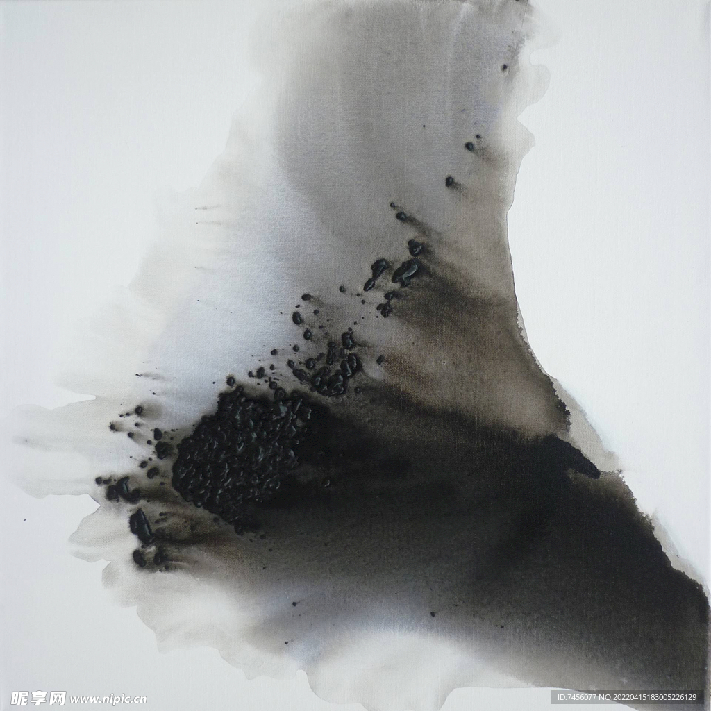 水墨山脉抽象艺术画