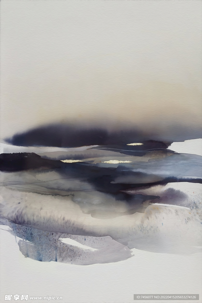 抽象水墨山水艺术挂画