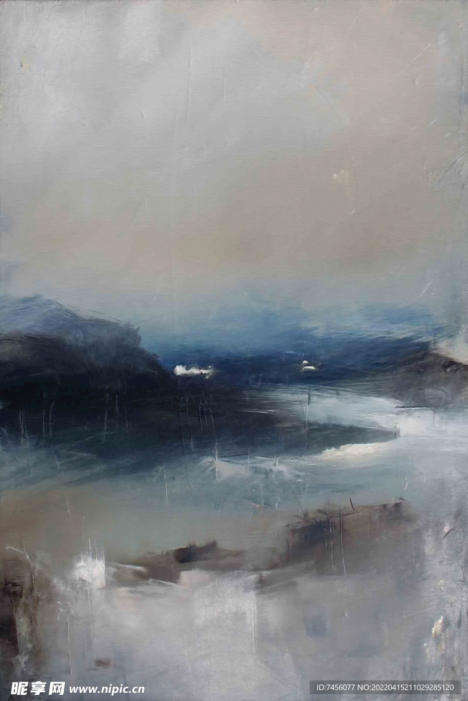 水墨山脉艺术水彩挂画装饰画