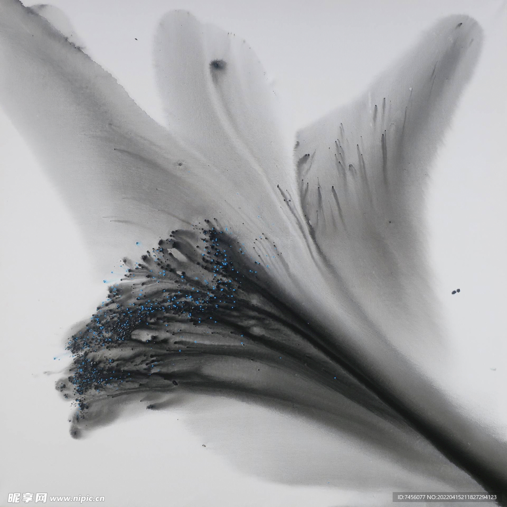 水墨山脉湖畔艺术装饰画