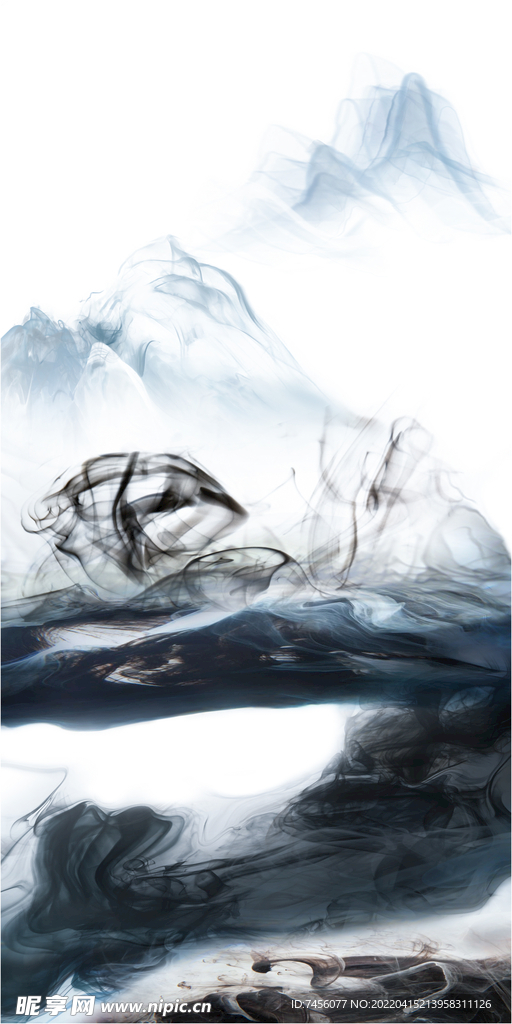 唯美水墨山脉艺术装饰画