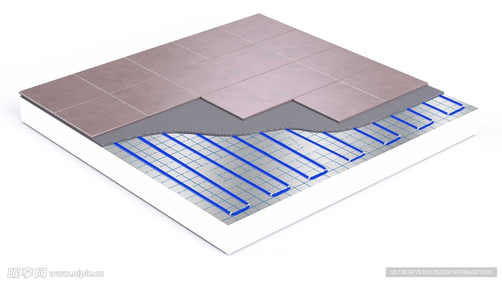 电热地暖地砖型铺设效果图