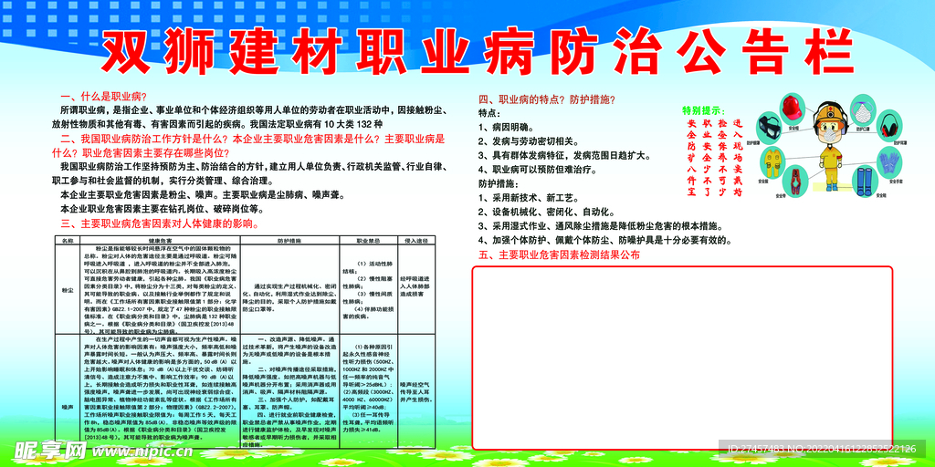 职业病防治宣传栏公告栏