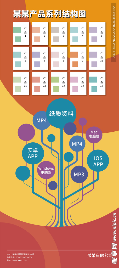 产品结构信息可视化树状图模板