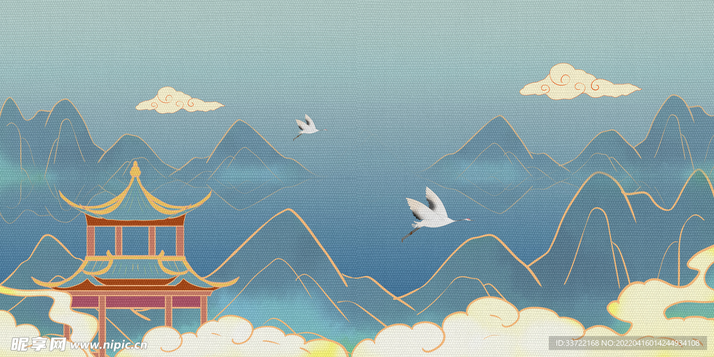 中式山水背景