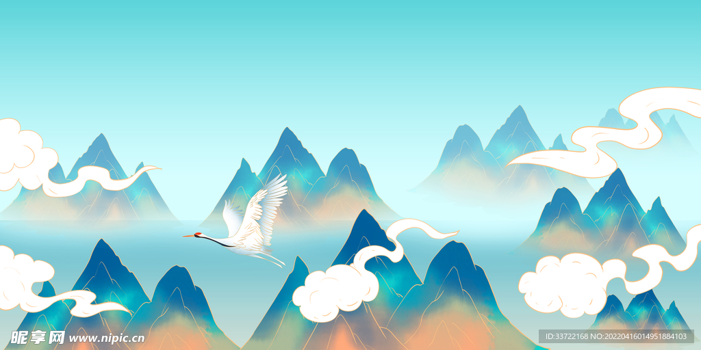 中式山水背景