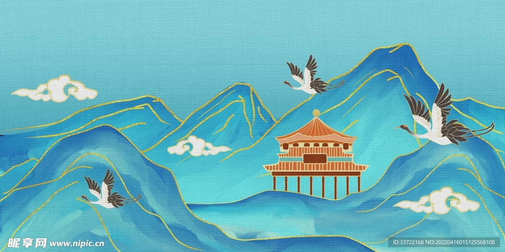 中式山水背景
