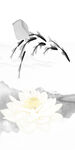 水墨游鱼莲花玄关装饰画