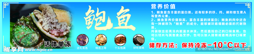 鲍鱼不干胶