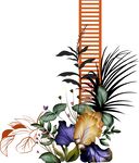 数码印花热带抽象花卉水彩花