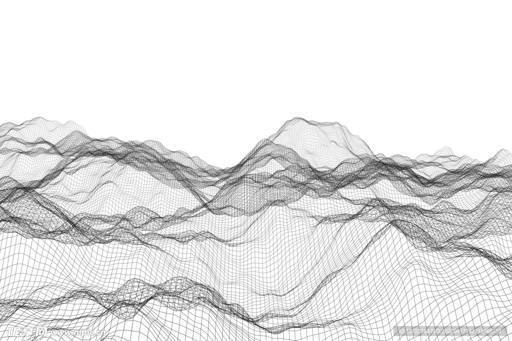 抽象网格山丘地形