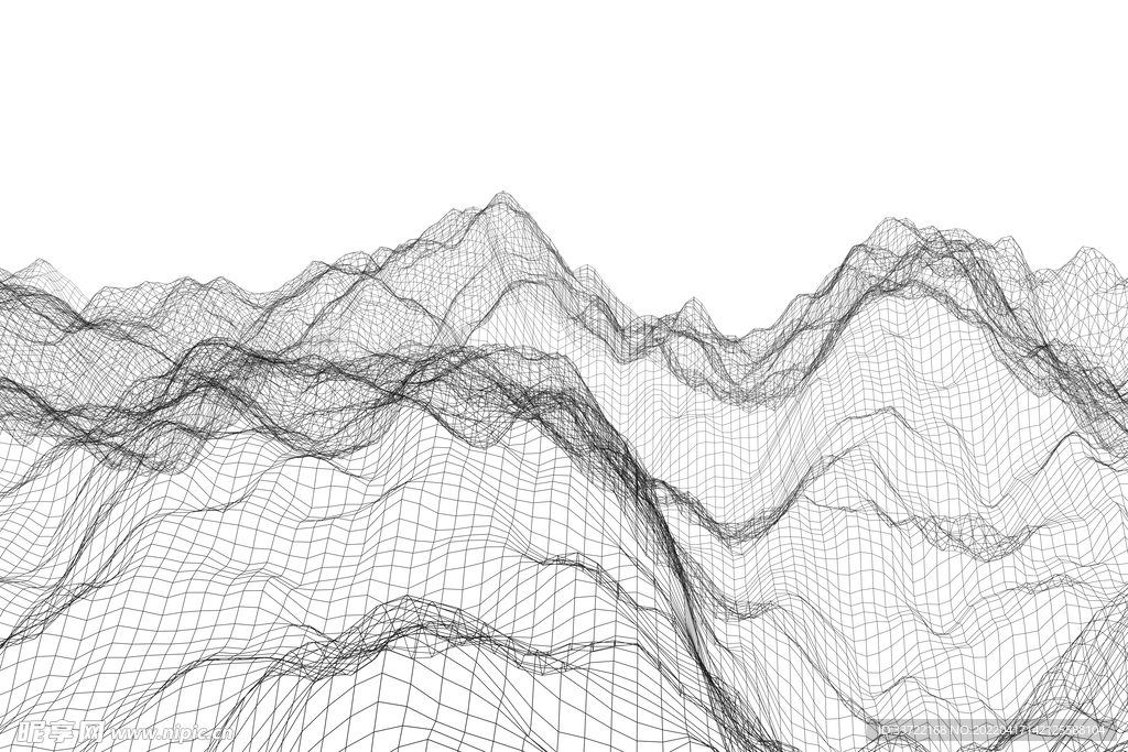 抽象网格山丘地形