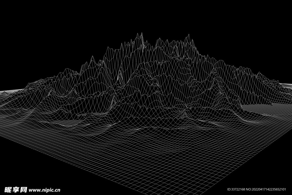 抽象网格山丘地形