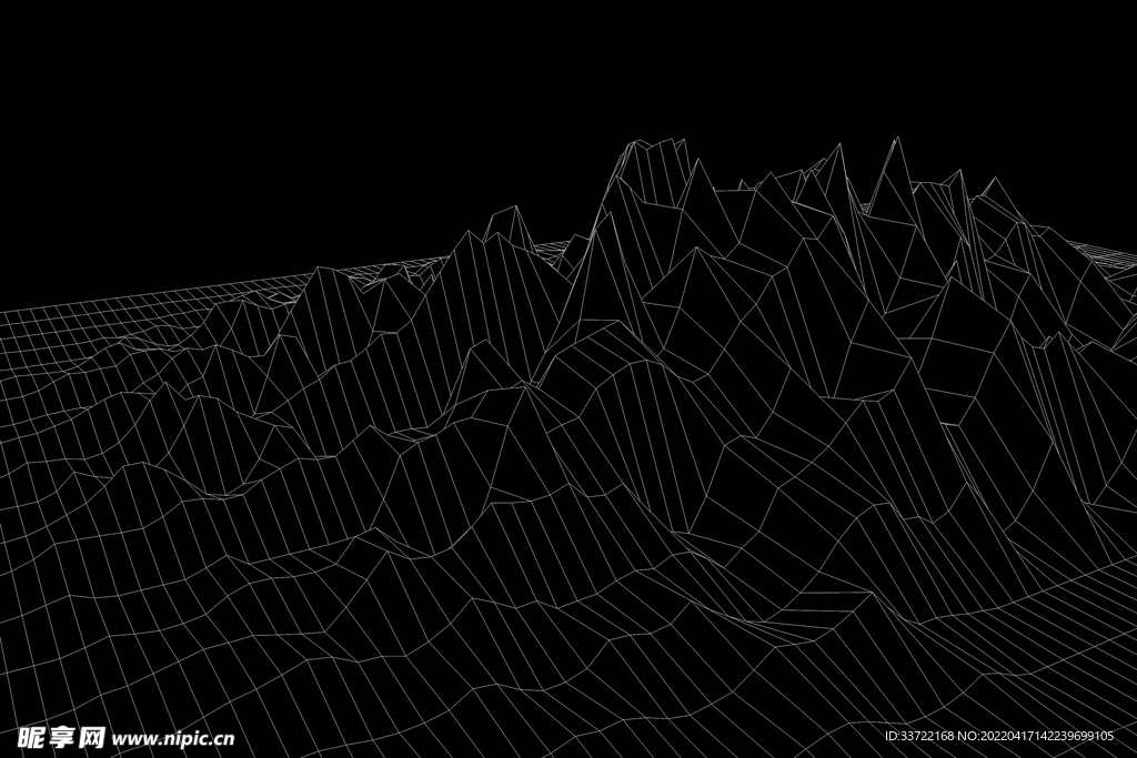 抽象网格山丘地形