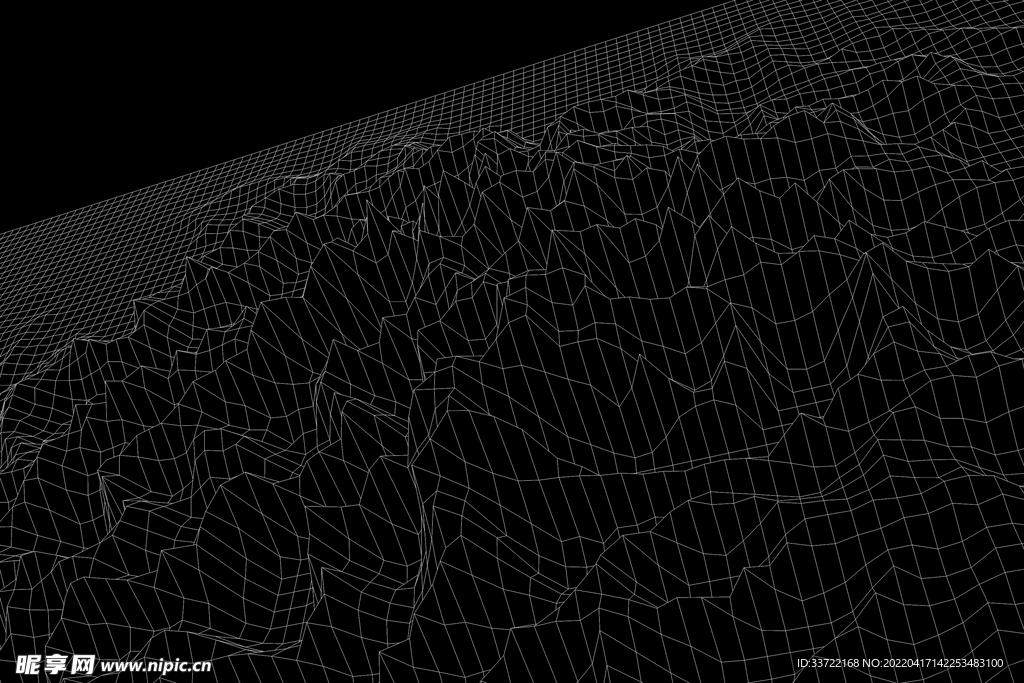 抽象网格山丘地形