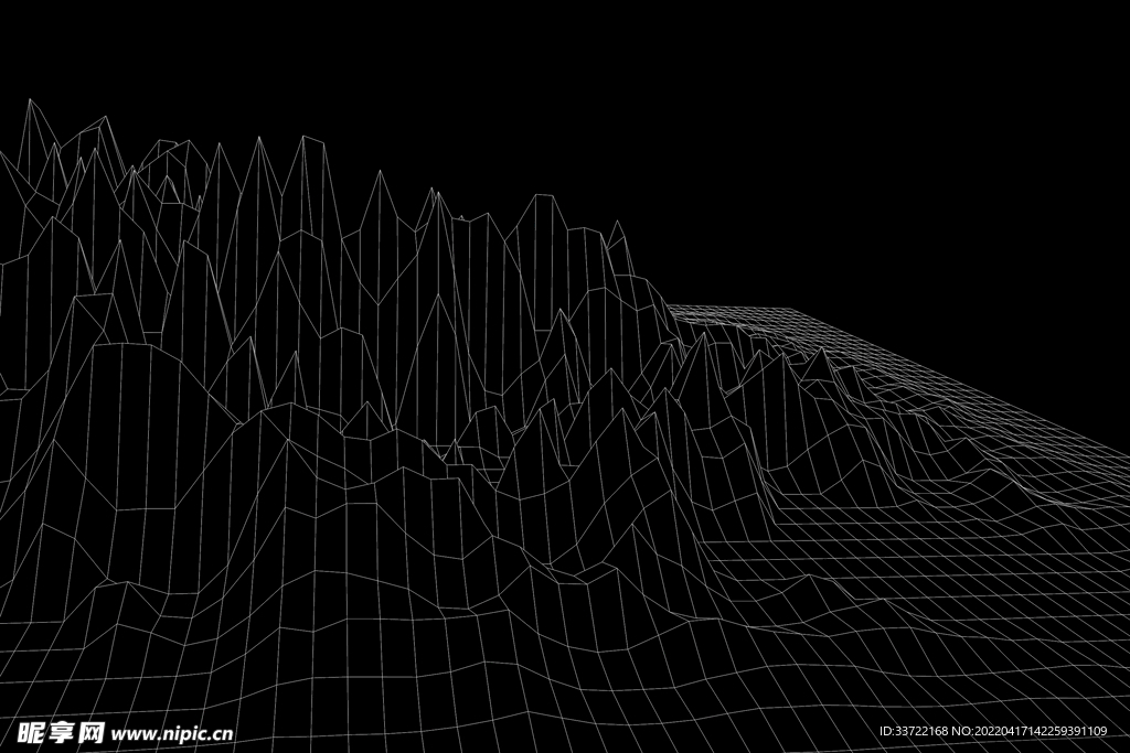 抽象网格山丘地形