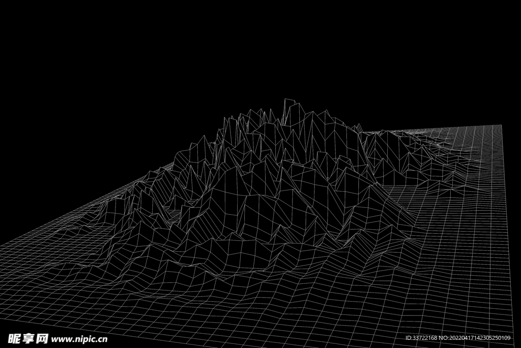 抽象网格山丘地形