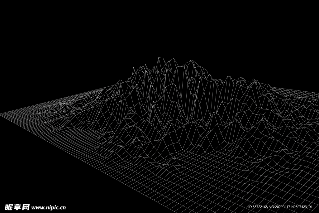 抽象网格山丘地形