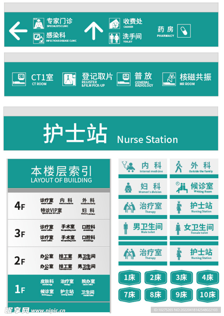 医院整套科室牌指示牌