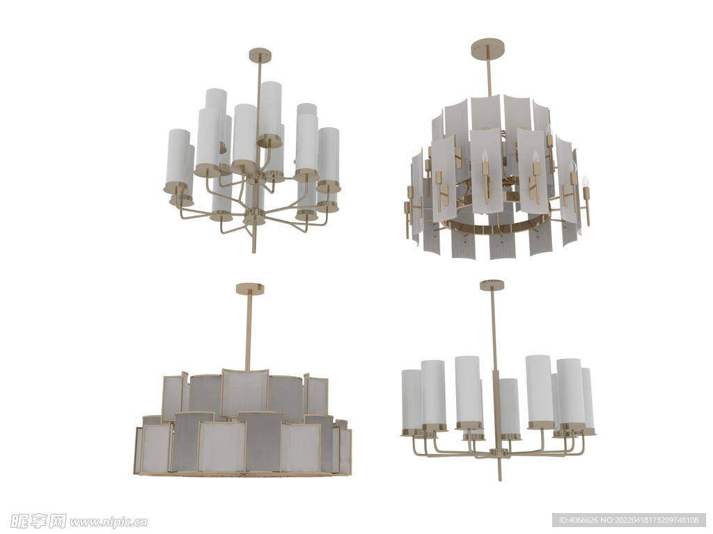 新中式吊灯3d模型