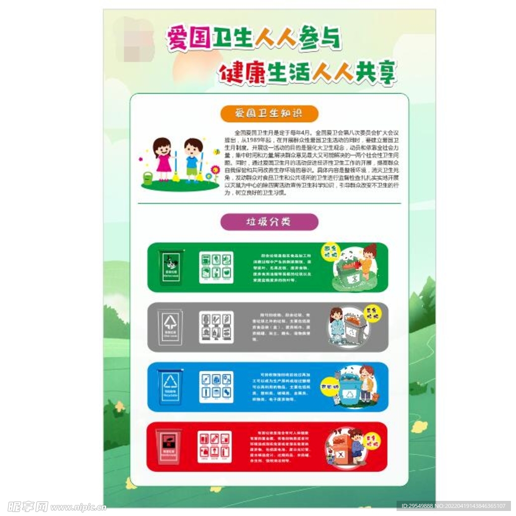 爱卫月展板
