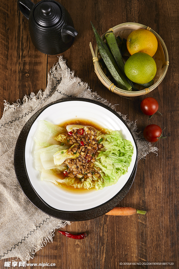 肉沫娃娃菜美食