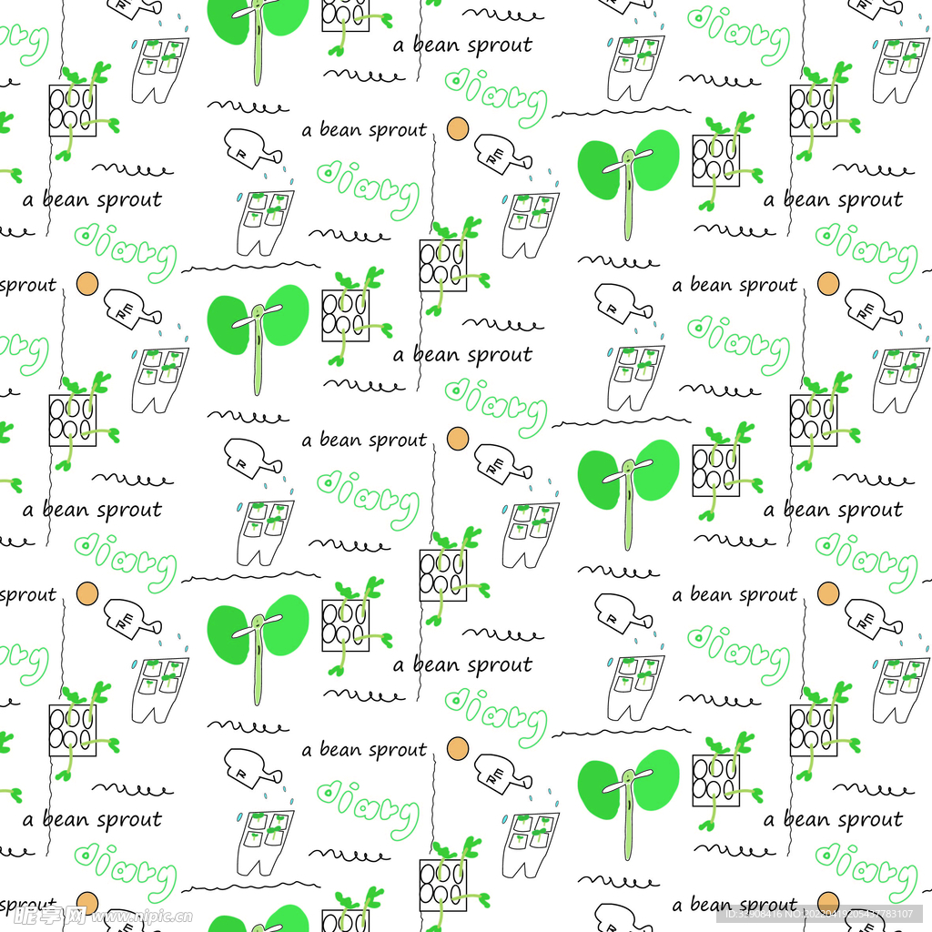 小清新印花底纹